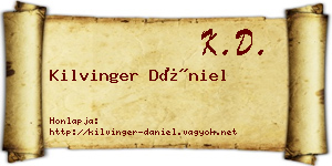 Kilvinger Dániel névjegykártya